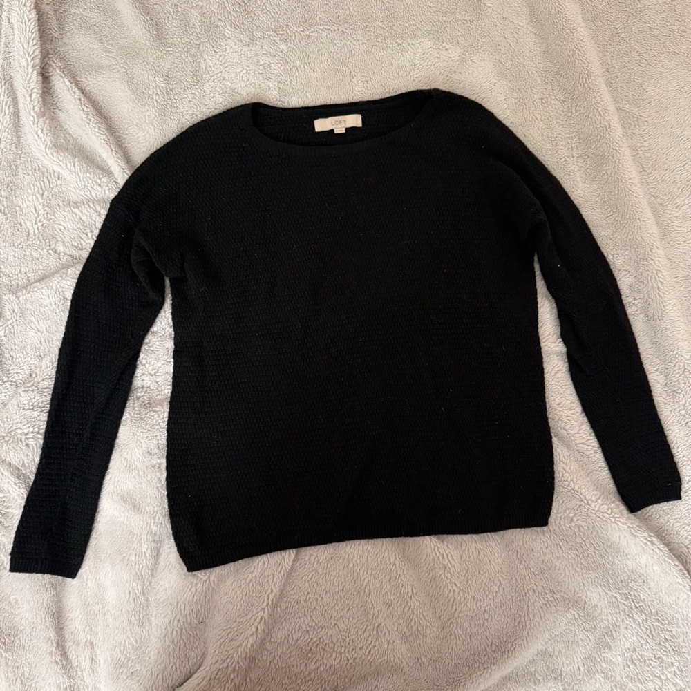 LOFT Textured Navy Sweater